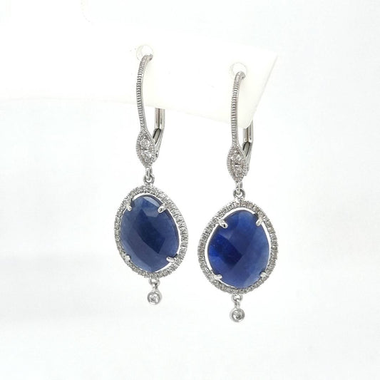 Sapphire and Diamond Drop Earrings