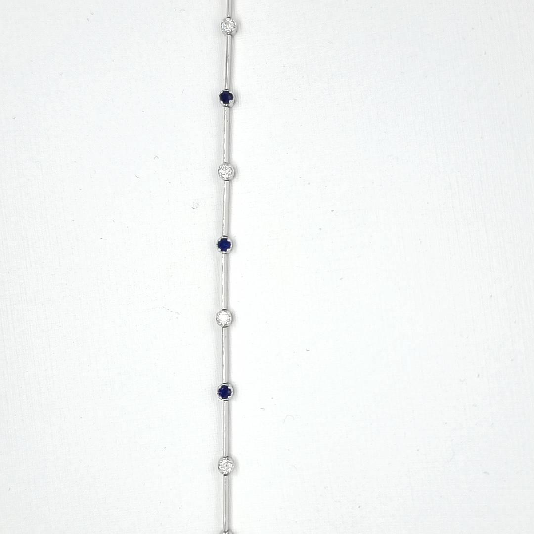 Sapphire and Diamond Tennis Bracelet.