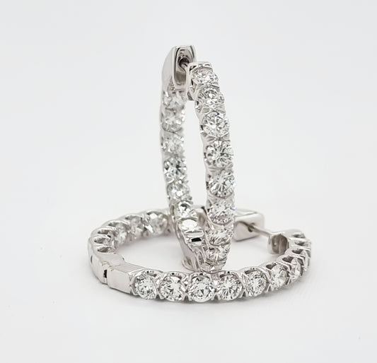 Lab-Diamond In & Out Hoop Earrings