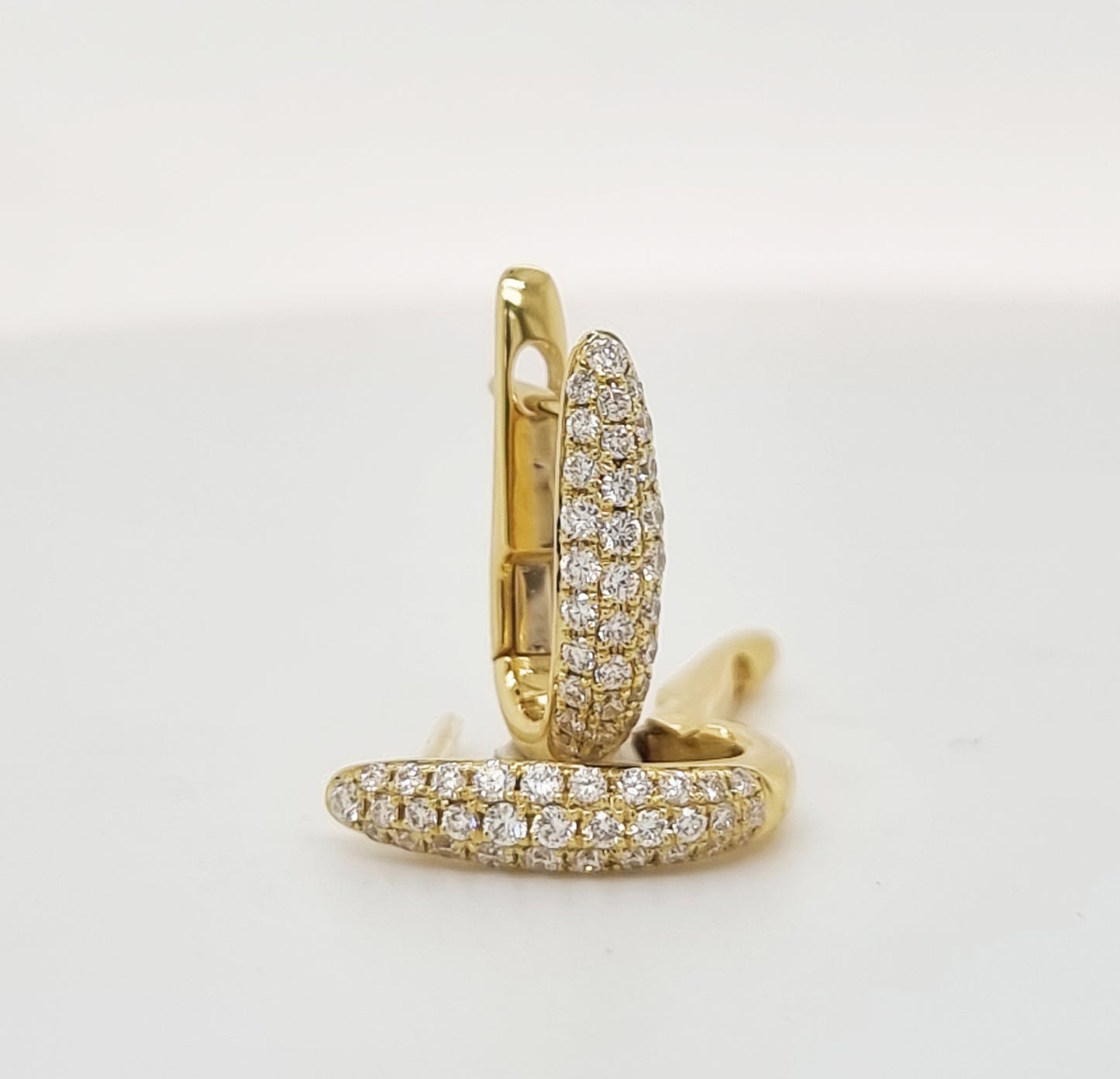 18ct Yellow Gold Diamond Hoops