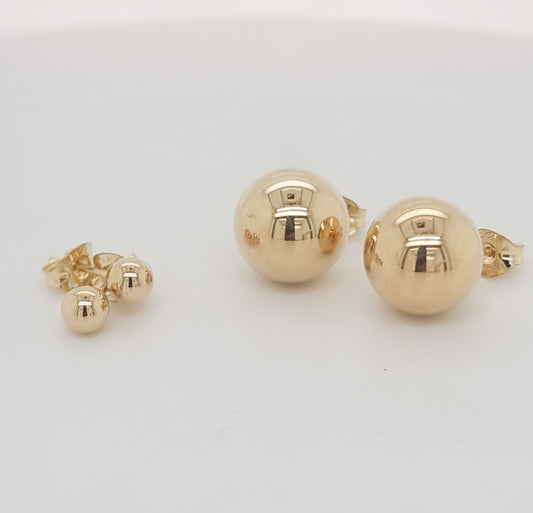 9ct Yellow Gold Ball Studs
