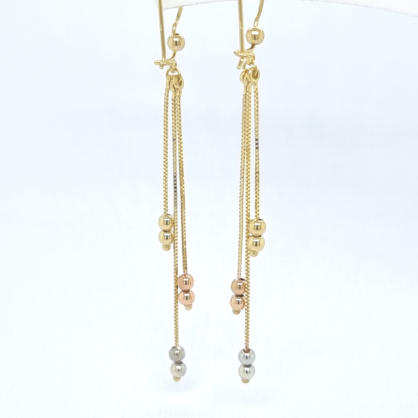 3 Tone Drop Earrings - Sanders Jewellers NZ