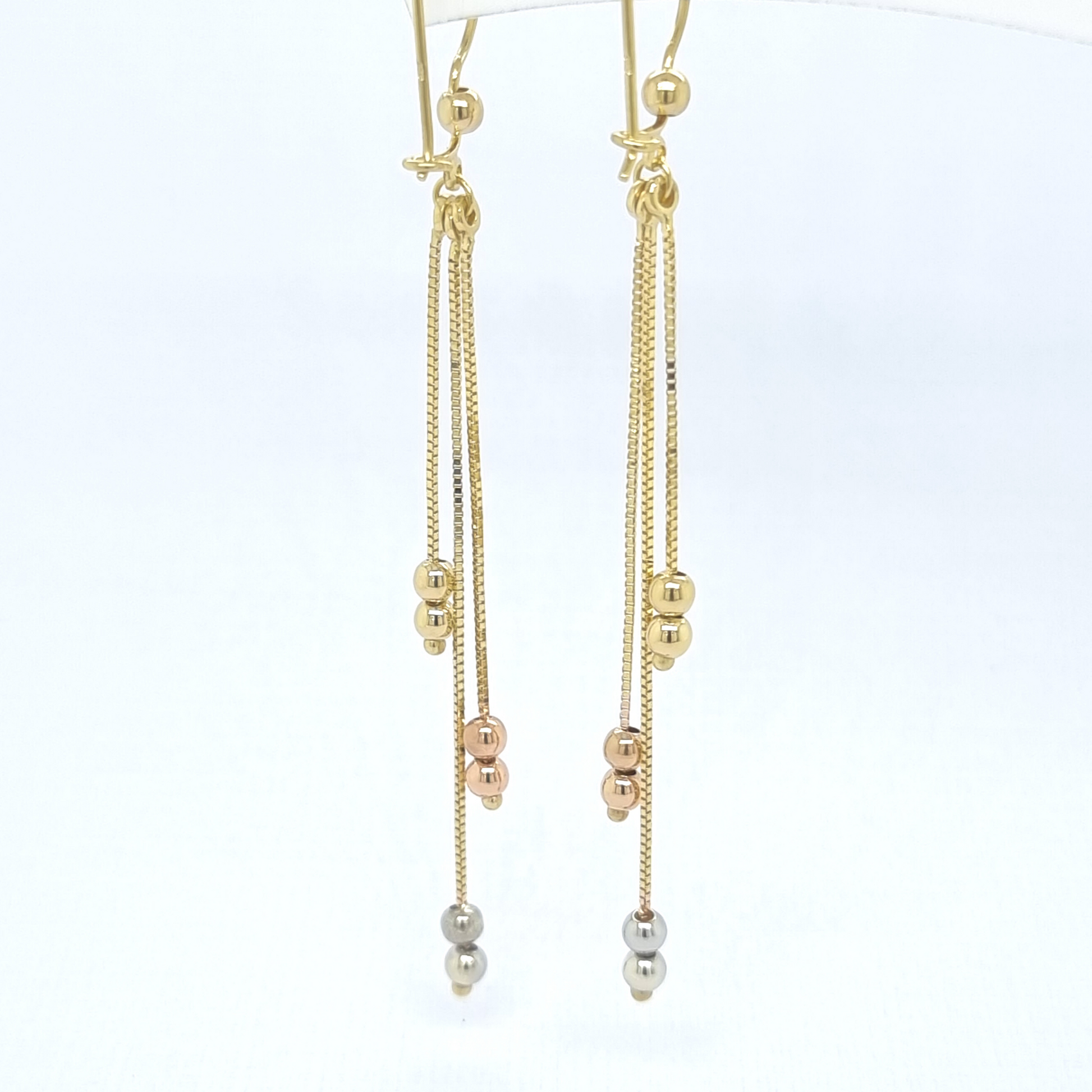 3 Tone Drop Earrings - Sanders Jewellers NZ