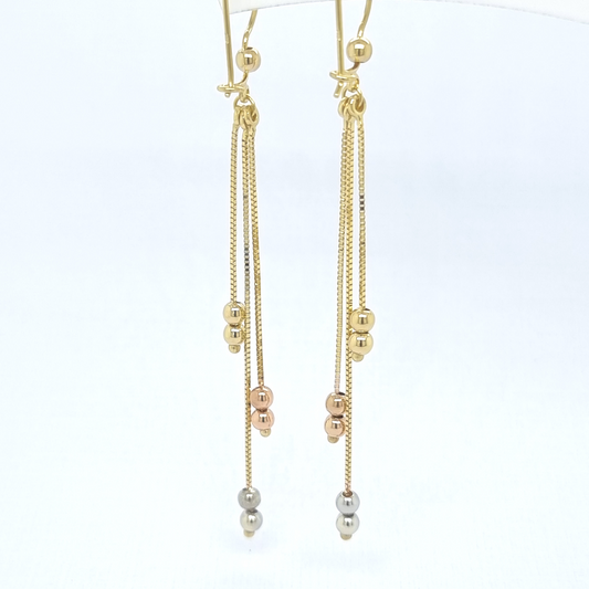 3 Tone Drop Earrings - Sanders Jewellers NZ