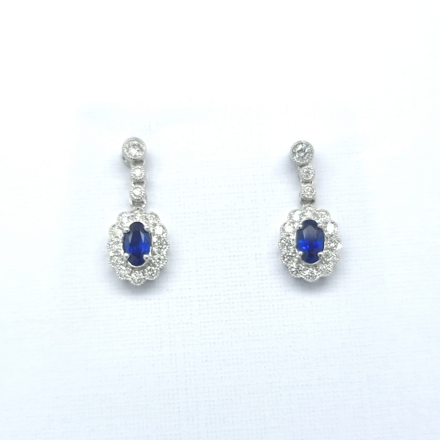 Sapphire and Diamond Earrings - Sanders Jewellers NZ