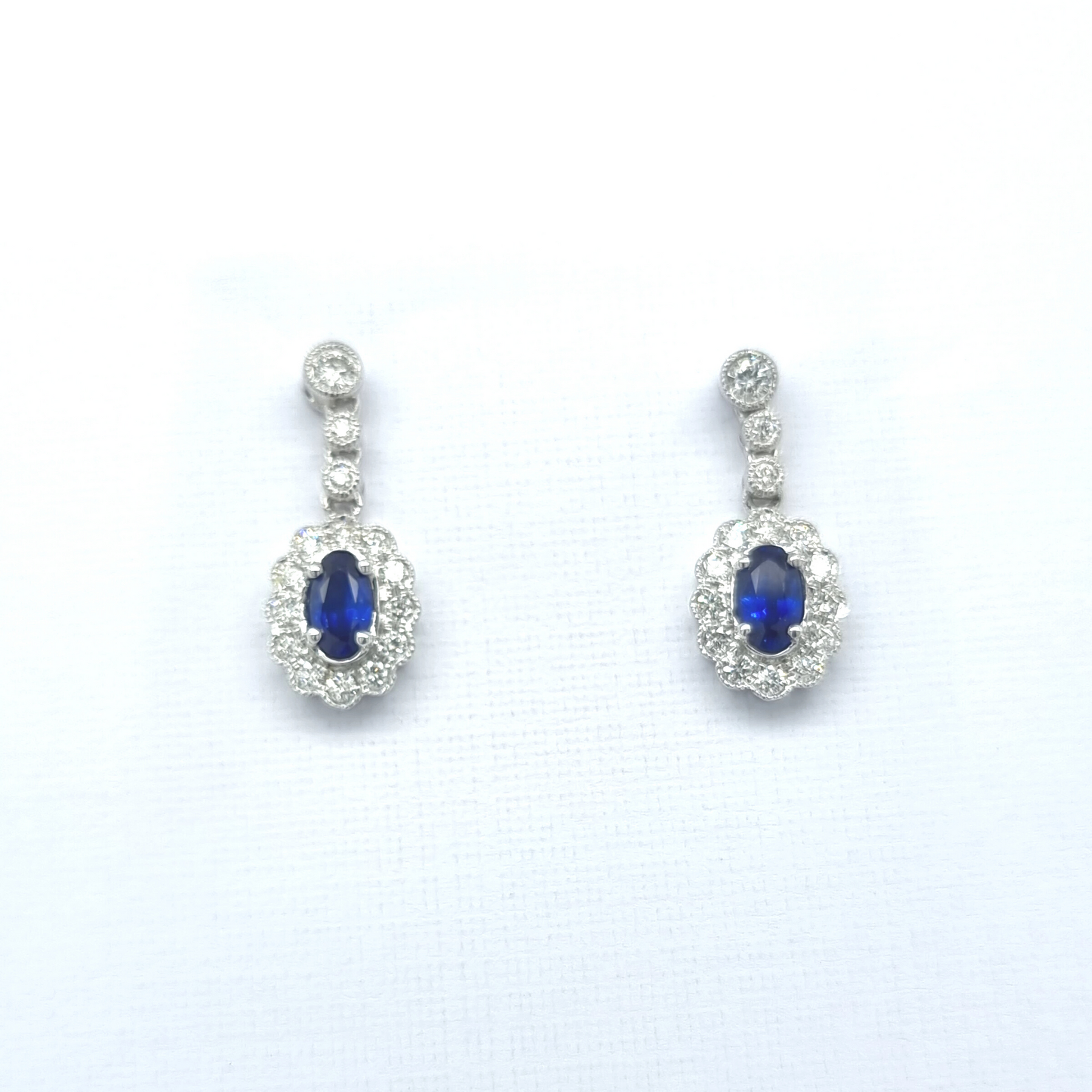 Sapphire and Diamond Earrings - Sanders Jewellers NZ
