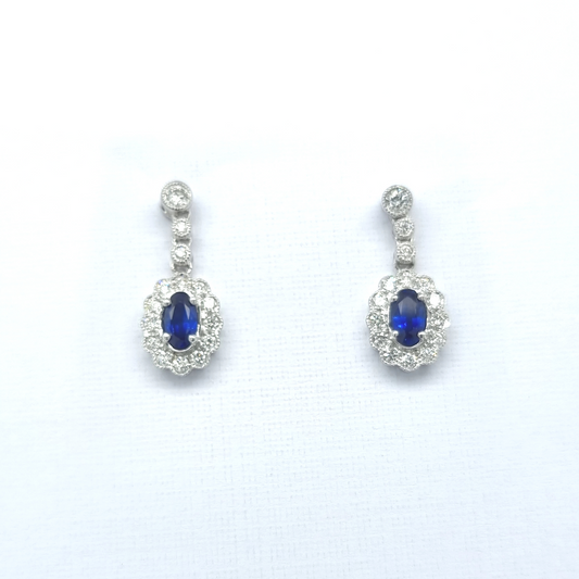 Sapphire and Diamond Earrings - Sanders Jewellers NZ