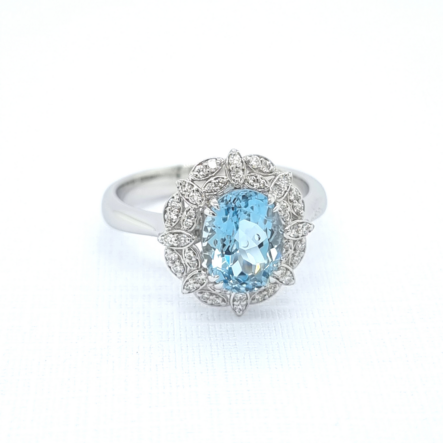 Diamond & Aquamarine Ring - Sanders Jewellers NZ