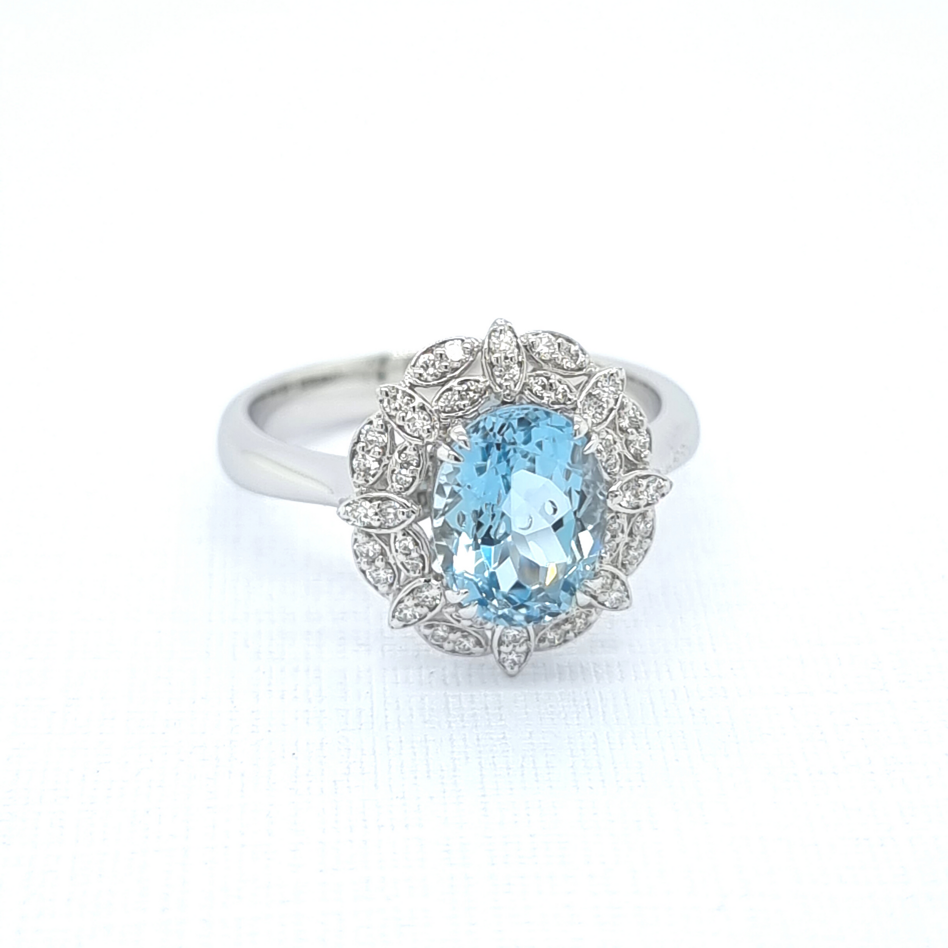 Diamond & Aquamarine Ring - Sanders Jewellers NZ
