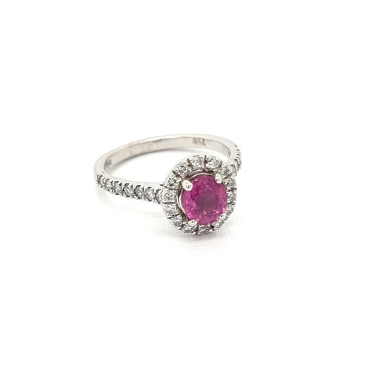 Pink Sapphire and Diamond Dress Ring