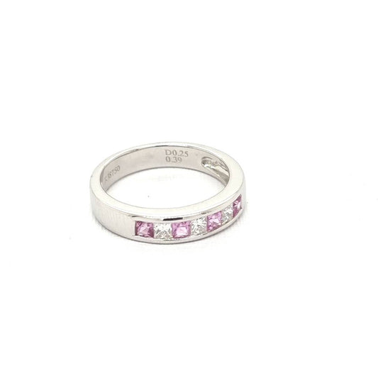 Pink Sapphire and Diamond Ring