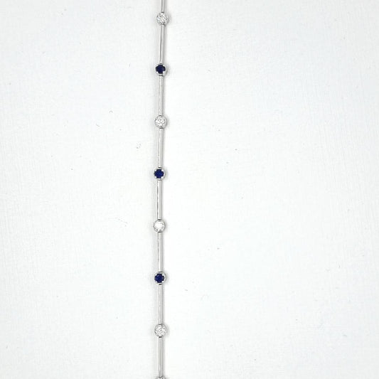 Sapphire and Diamond Tennis Bracelet.