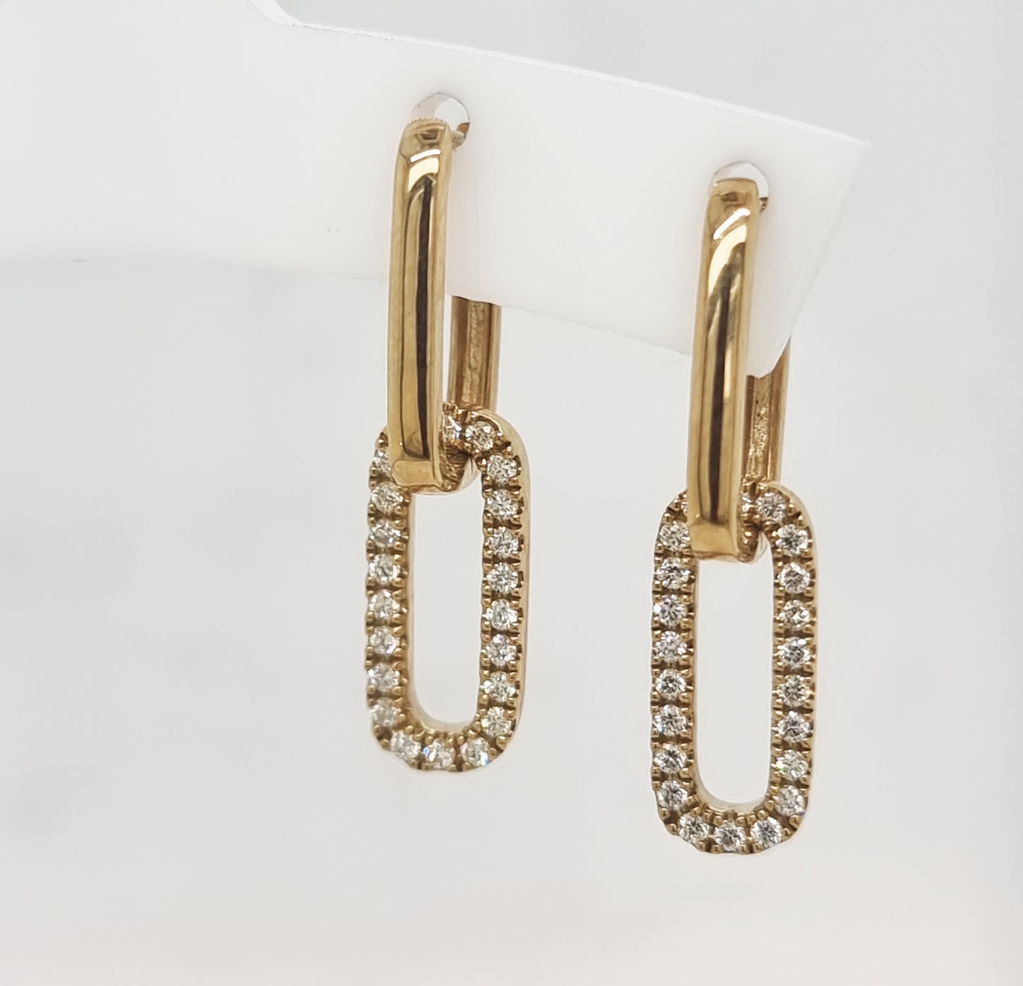 9ct Yellow Gold Diamond Hoop Earrings