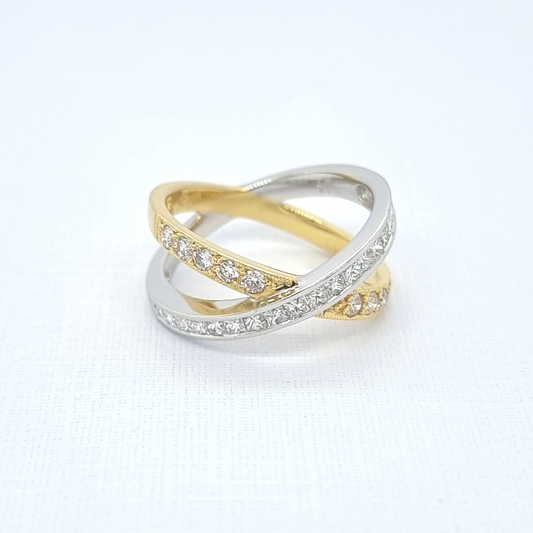 Diamond Crossover Ring - Sanders Jewellers NZ